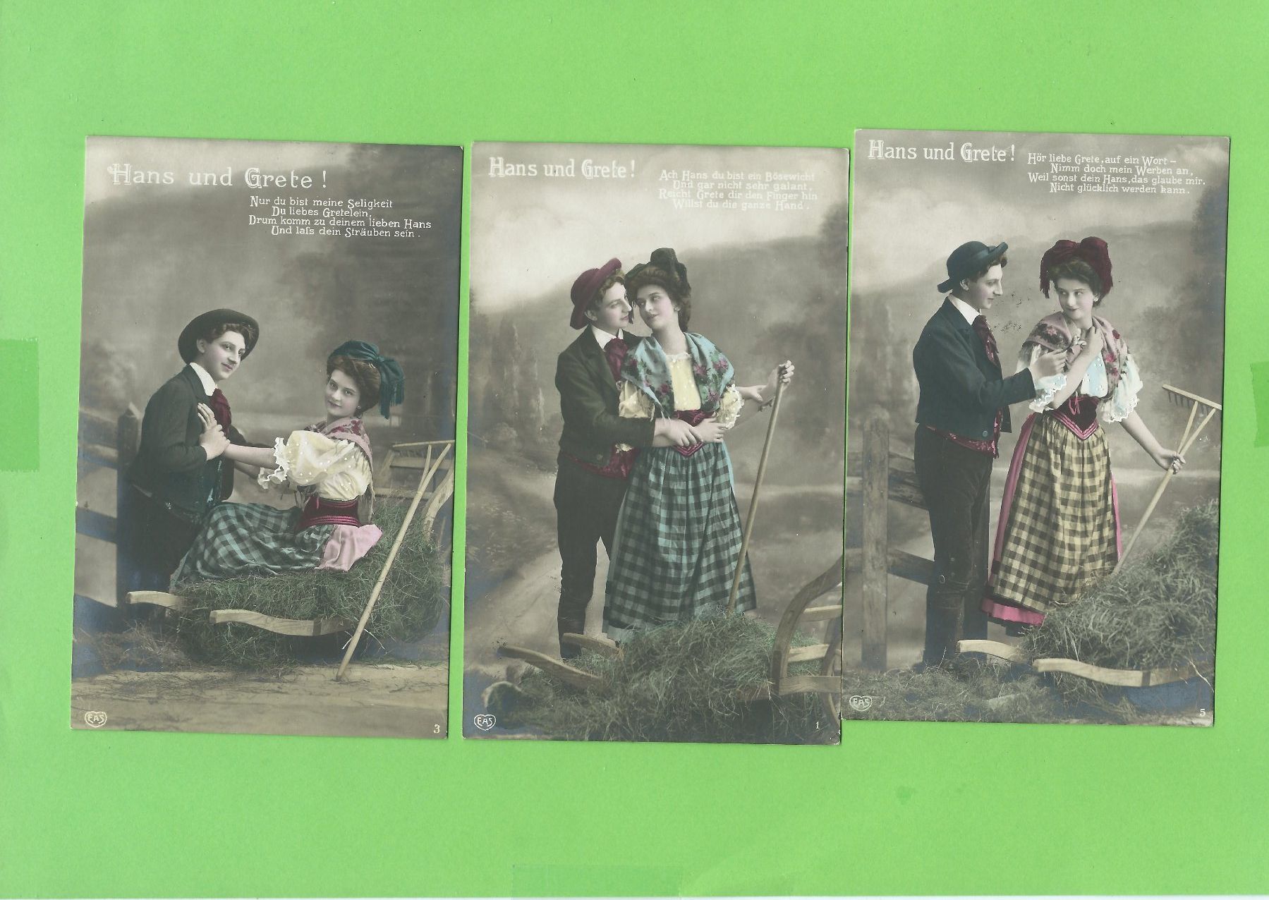 Cartoline postali: Alte Postkarten: Hans und Grete, Trachten, ca. 1900 – Usato da Zürich venduto da t24_de
