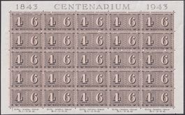1943: Nr.258, Zierbogen, ZH 4+6 postfrisch ** Kat: 50.-+