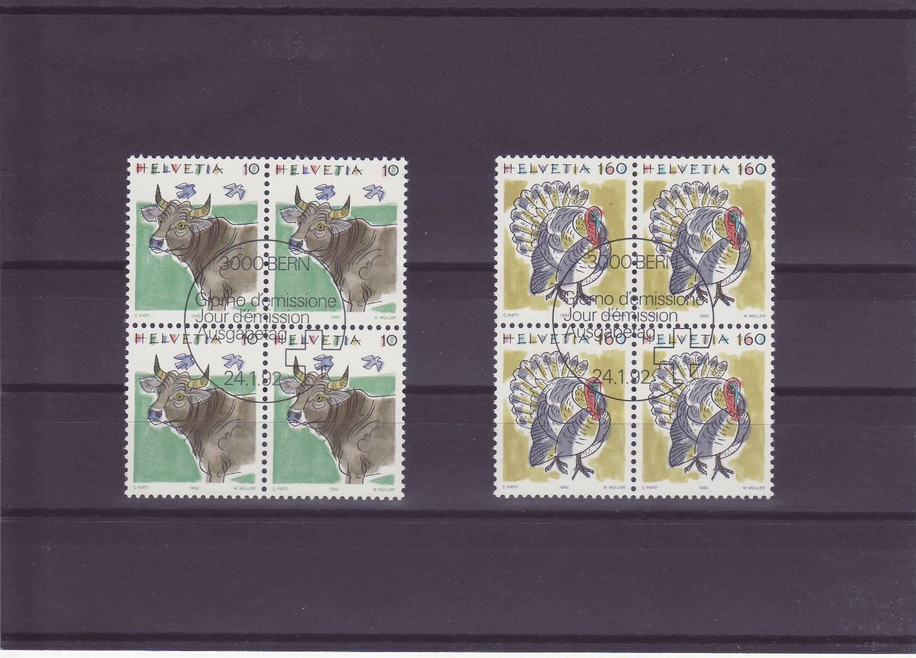 Tutti i francobolli: 1992 4er-Block Serie Ersttag – Usato da Spiez venduto da Crazyduck 7