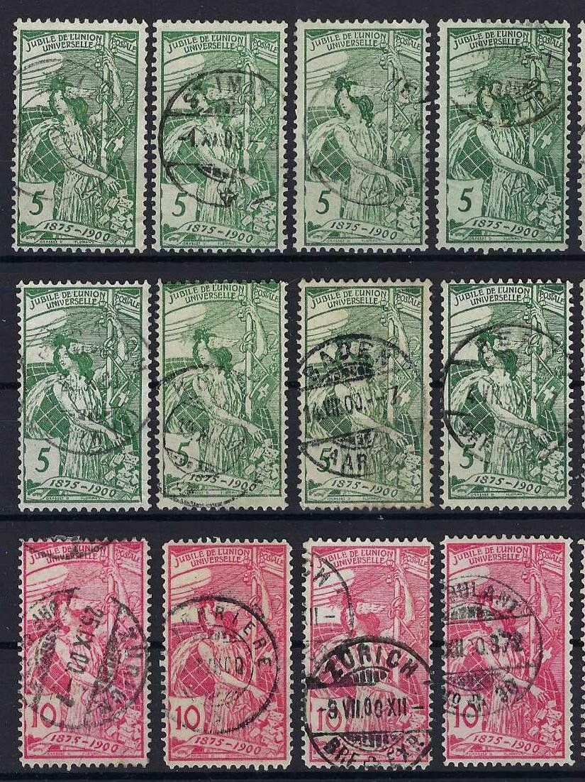 Tutti i francobolli: 1900 U.P.U. verschiedene gute Werte gest. – Usato da Hitzkirch venduto da walti1959 2