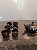 Katzen Teekrug mit 6 Teeschälchen