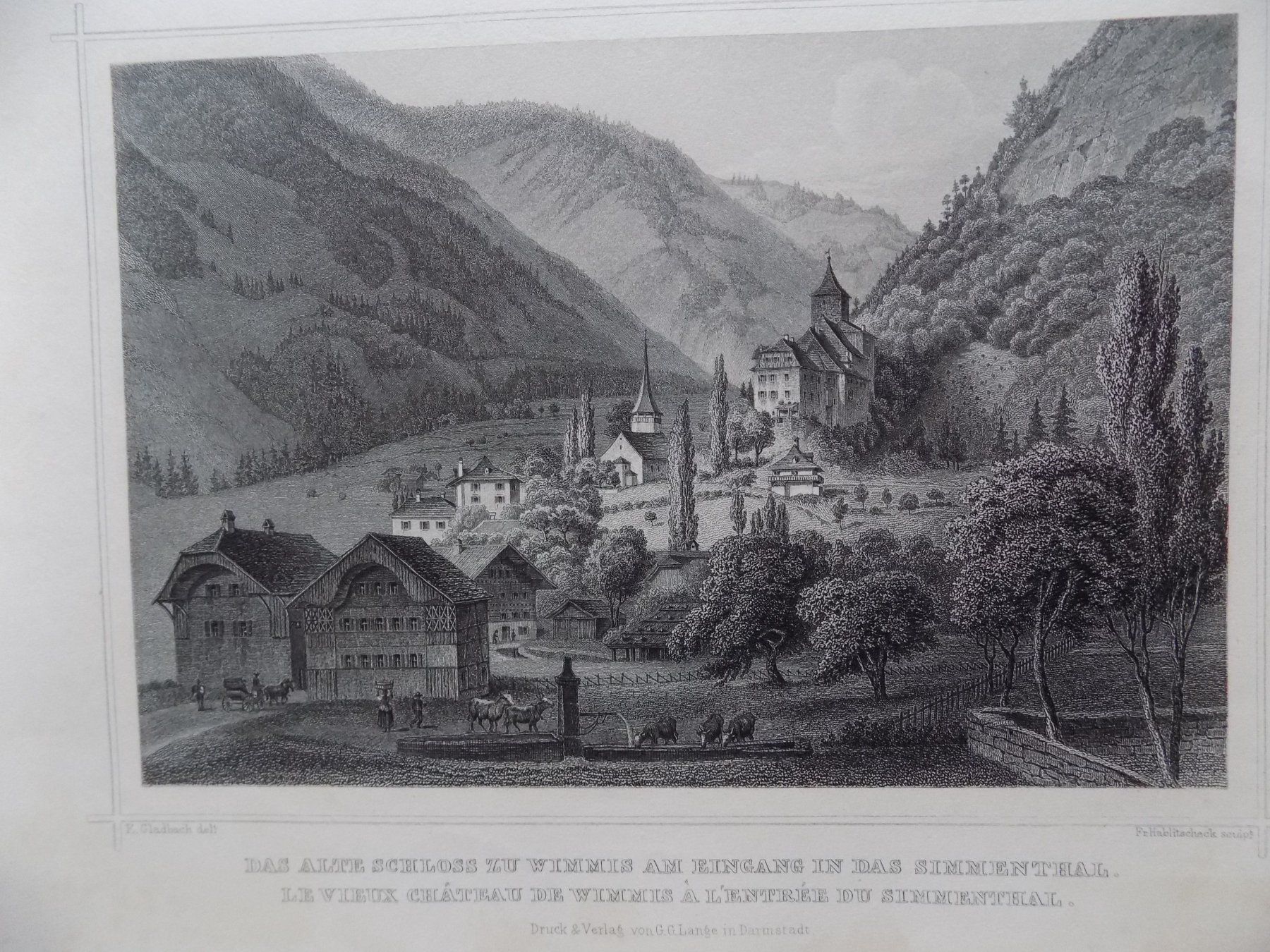 Incisioni: Das alte Schloss Wimmis – Usato da Risch venduto da Antikfee 1