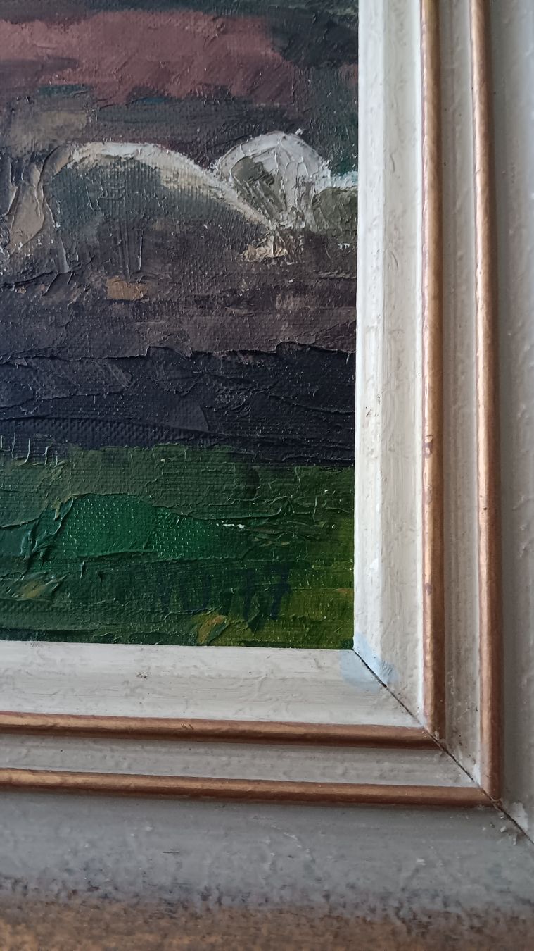 Dipinti: Quadro a olio vintage con paesaggio marittimo e pastore – Usato da Carena venduto da gra_yz7p 1