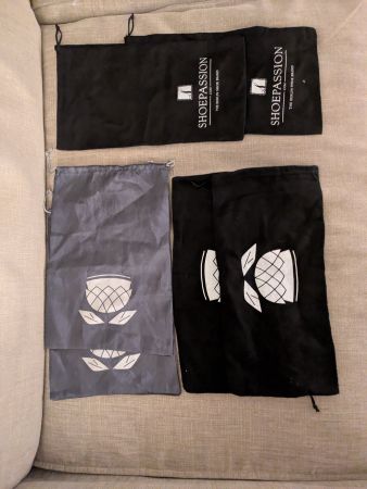 Schuhbeutel Set 3 Paare schwarz und silber
