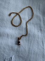 9 Karat Goldkette mit Amethyst-Anhänger und kleinem Brillant