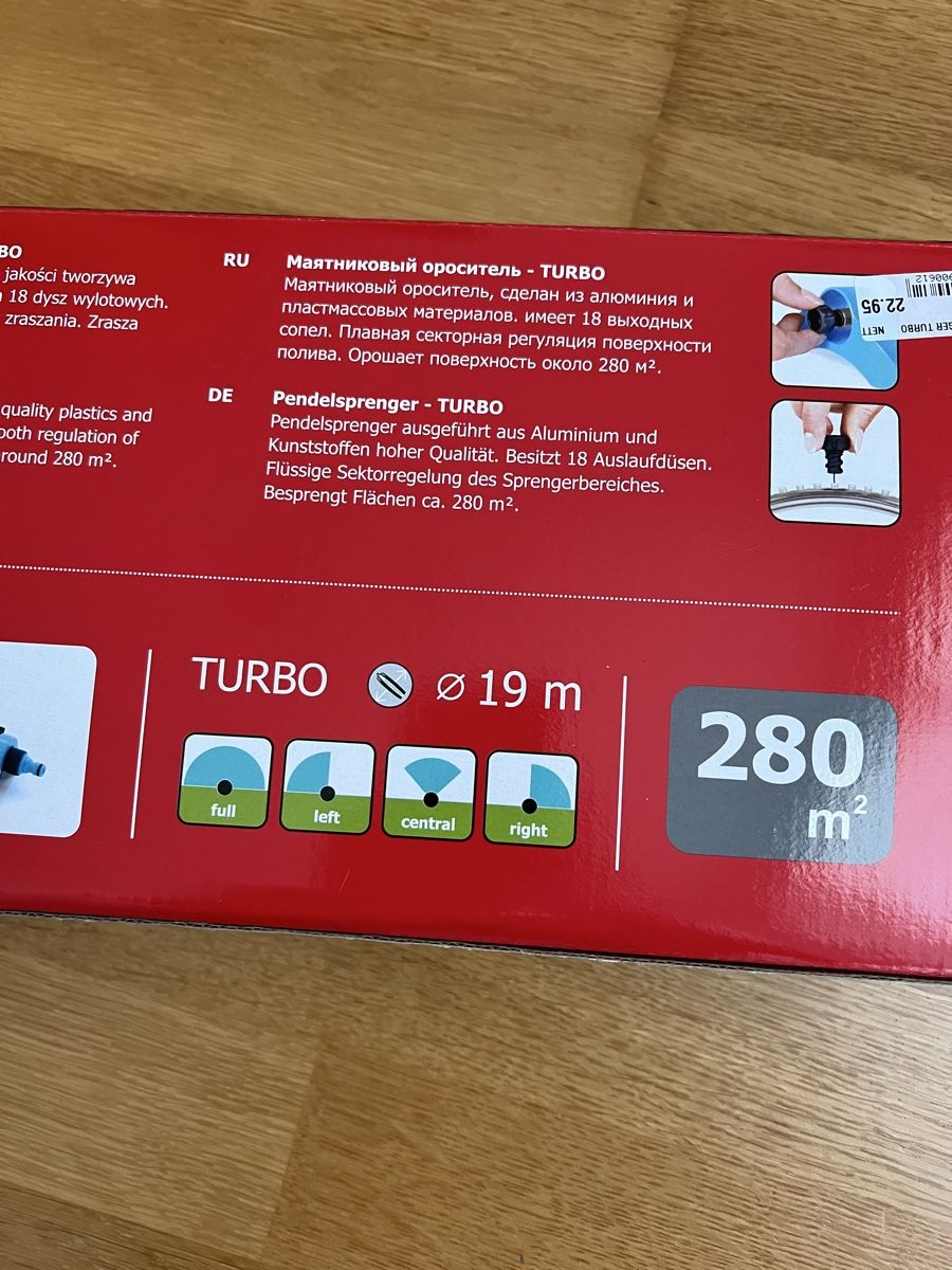 Tutti gli attrezzi: Cellfast Pendelsprinkler TURBO 280 m2 Neu – Nuovo e nell'imballaggio originale da Wuppenau venduto da Alfreg 3