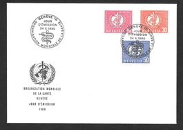 FDC OMS (D VI) Serie 32 - 34 ET Genève 24.10.1960