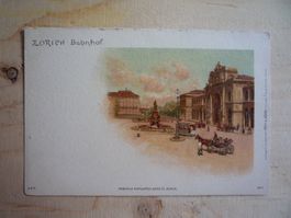 Zürich. Bahnhof, Litho, ca. 1898