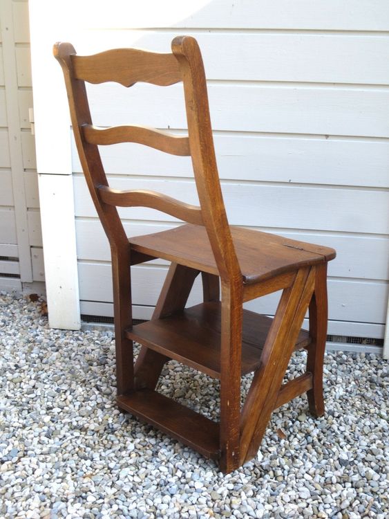 Chaise d'échelle de bibliothèque pliante en bois Togo