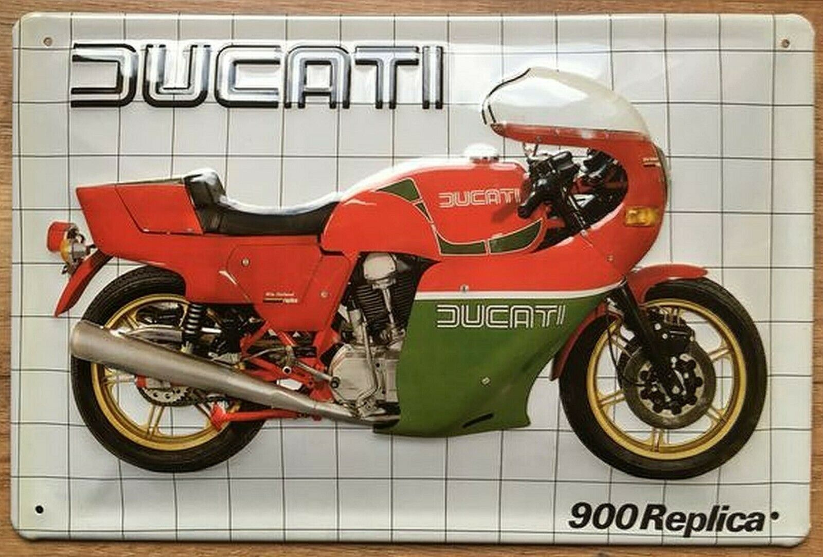 Ducati Insegne: Blechschild 3D-DUCATI 900 REPLICA – Nuovo e nell'imballaggio originale da Rupperswil venduto da big-one-sale