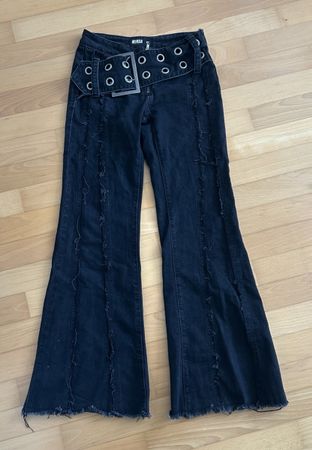 Minga London Schlaghose Jeans mit Gürtel
