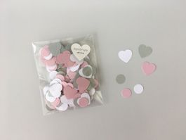 Konfetti Blush - Weiss - Silber HerzRund