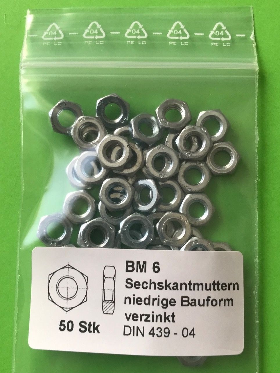 Tutti gli attrezzi: 50x M6 Halbmuttern Muttern niedrige Bauform – Nuovo (secondo la descrizione) da Schaffhausen venduto da regrebmel