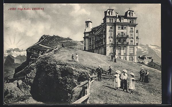 Cartoline postali: AK Rigi-Kulm, Blick auf ein Hotel – Usato da Berlin venduto da bartko-reher