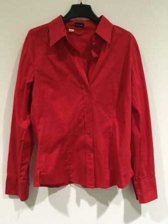 Vintage Otto Kern LA Bluse rot tailliert 97% Baumwolle Gr 40