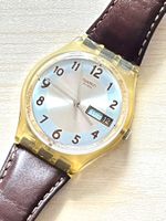 Swatch Uhr, Vintage Modell mit Lederband