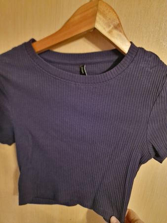 Sommerliches Crop Top, gerippt