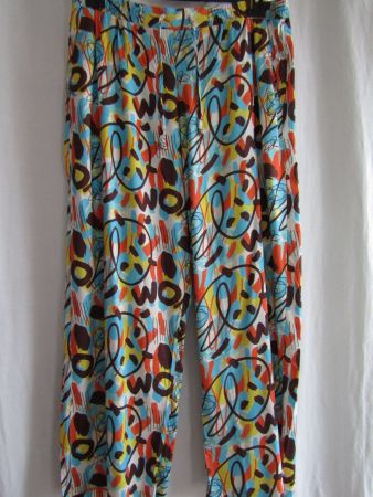 Gr.50/60, Viskose-Hose Fantasiedruck mit Taschen, AKHFashion