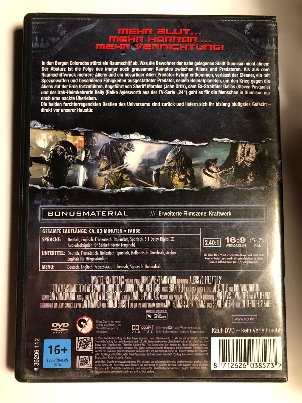Tous les DVDs: Aliens vs Predator 2 DVD – D'occasion à Kestenholz par Inna09 1