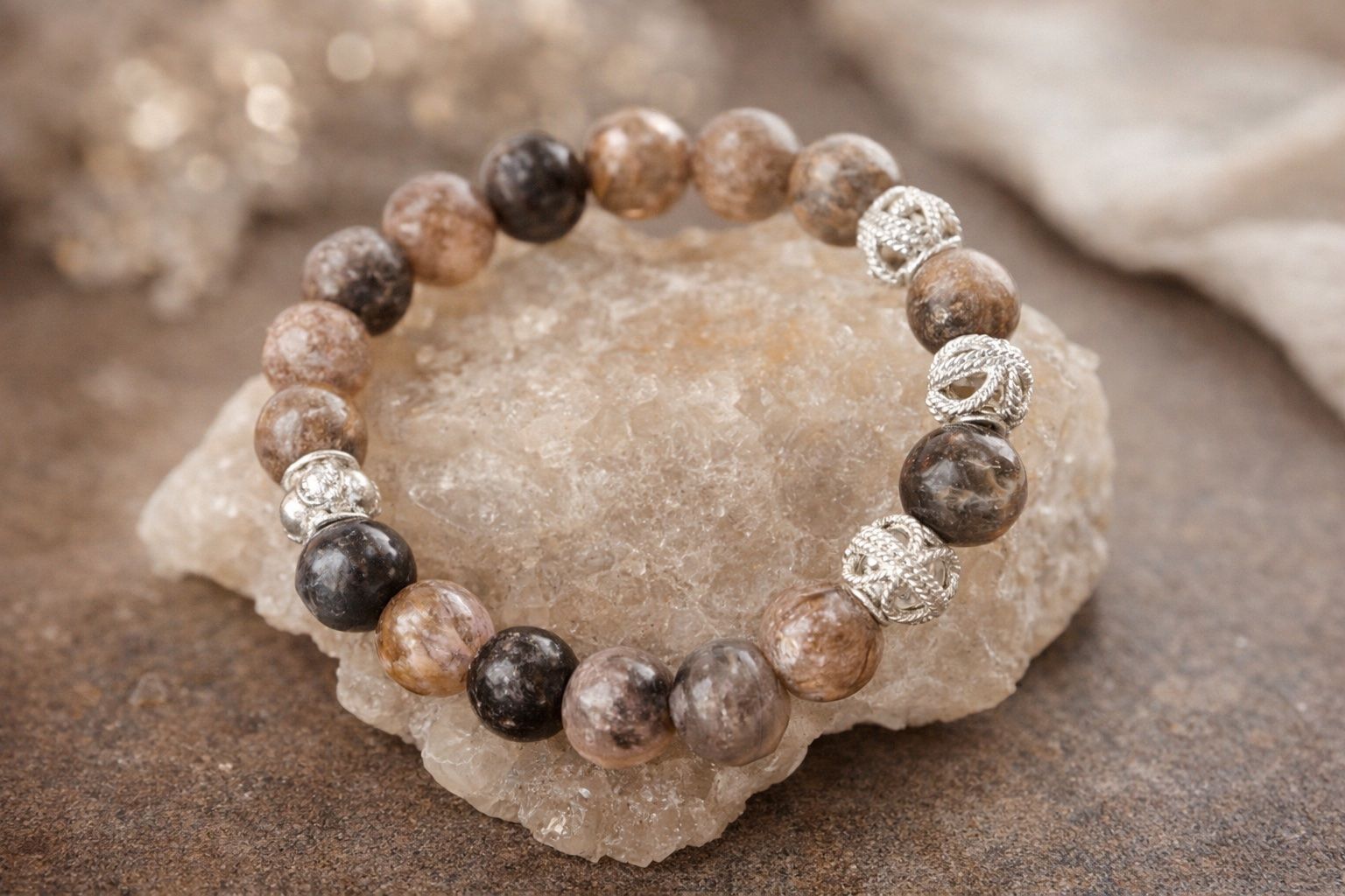 Bracciali & Braccialetti: Sonnenstein Armband mit Silber – Nuovo e nell'imballaggio originale da Niederglatt ZH venduto da Silberschmuck-design