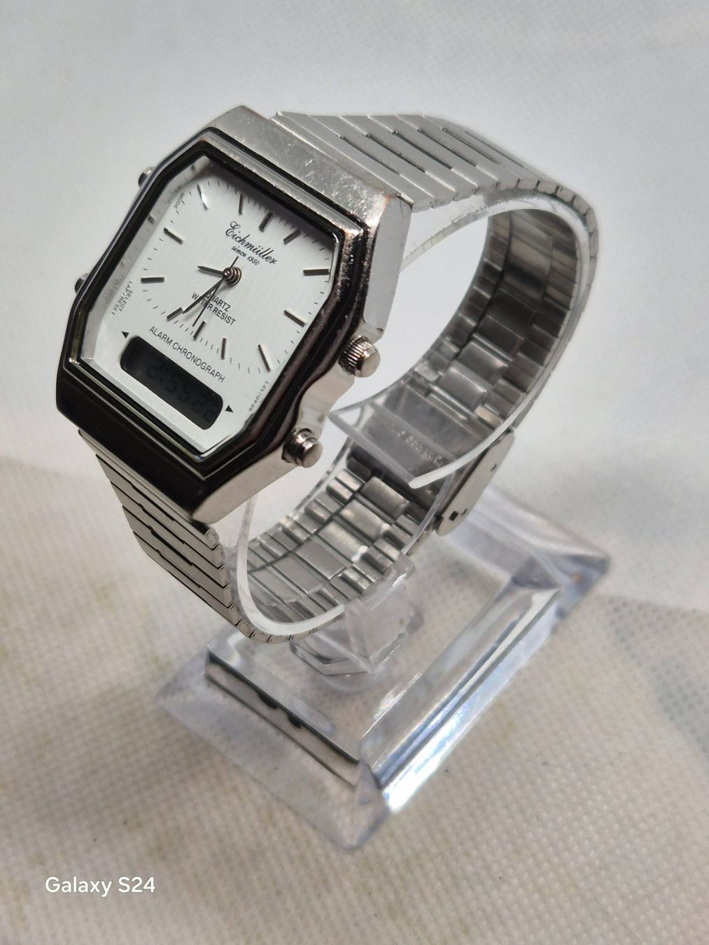 Uhren: Eichmüller Quarz-Chronograph, gebraucht, silber – Gebraucht aus Losone von bal_gfp6 1