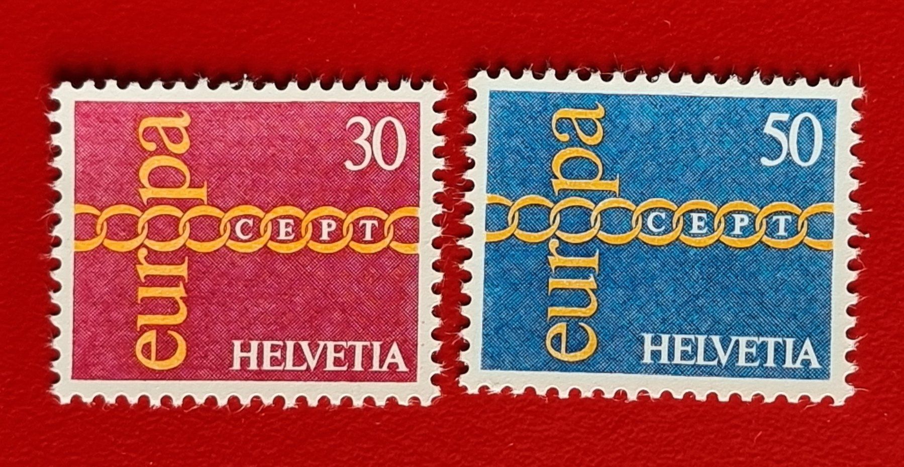 Tutti i francobolli: EUROPAMARKEN CEPT 496 497 1971** POSTFRISCH – Nuovo (secondo la descrizione) da Düdingen venduto da Quartierstrasse