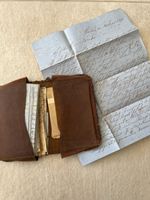 Leder Brieftasche, originale Briefe ab ca 1850