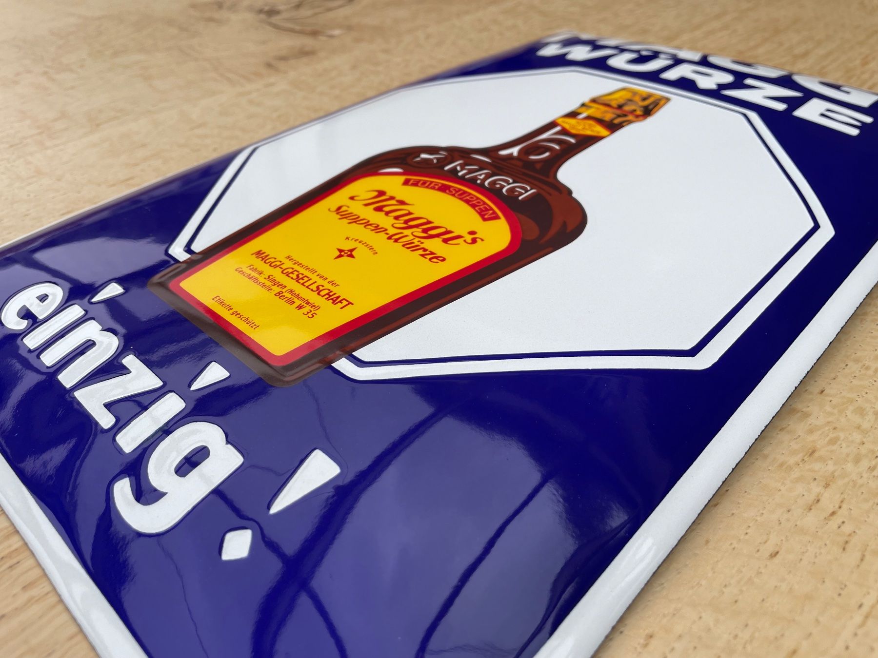 Maggi Insegne: Emailschild, Maggi's Würze einzig! Zustand: TOP – Usato da Rüfenacht BE venduto da look_us 6
