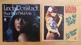 LINDA RONSTADT - 2 VINYL SINGLES (VG-/VG+)