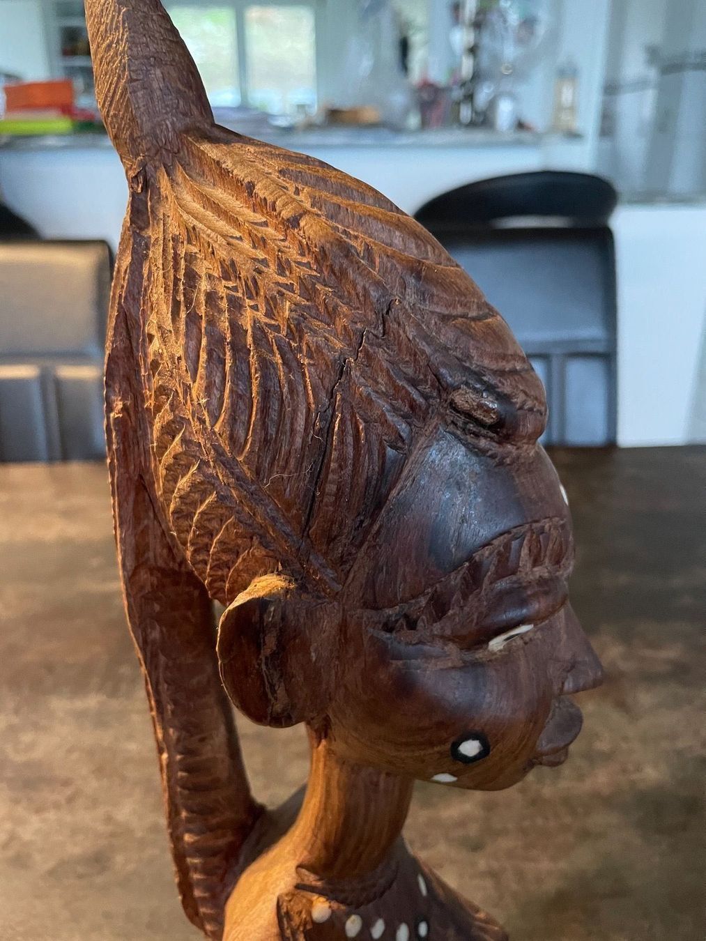 Figuren: Art Africain Sculpture Buste en bois – Gebraucht aus Vallamand von Bricbracbroc82 7