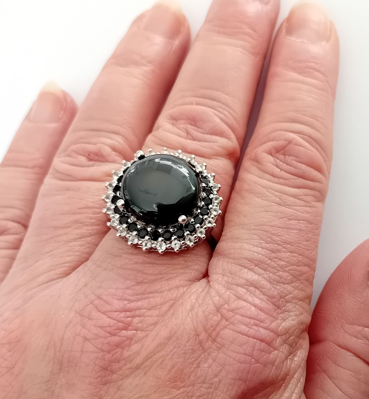 Anelli: Ring Silber rhodiniert mit Obsidian – Usato da Stans venduto da wer_fd5f 4