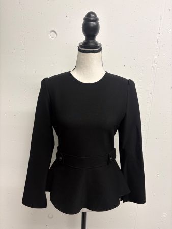 Zara elegante Bluse schwarz S mit Schösschen langarm