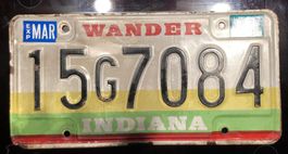 Vintage Blechschild Autoschild Indiana USA 1987