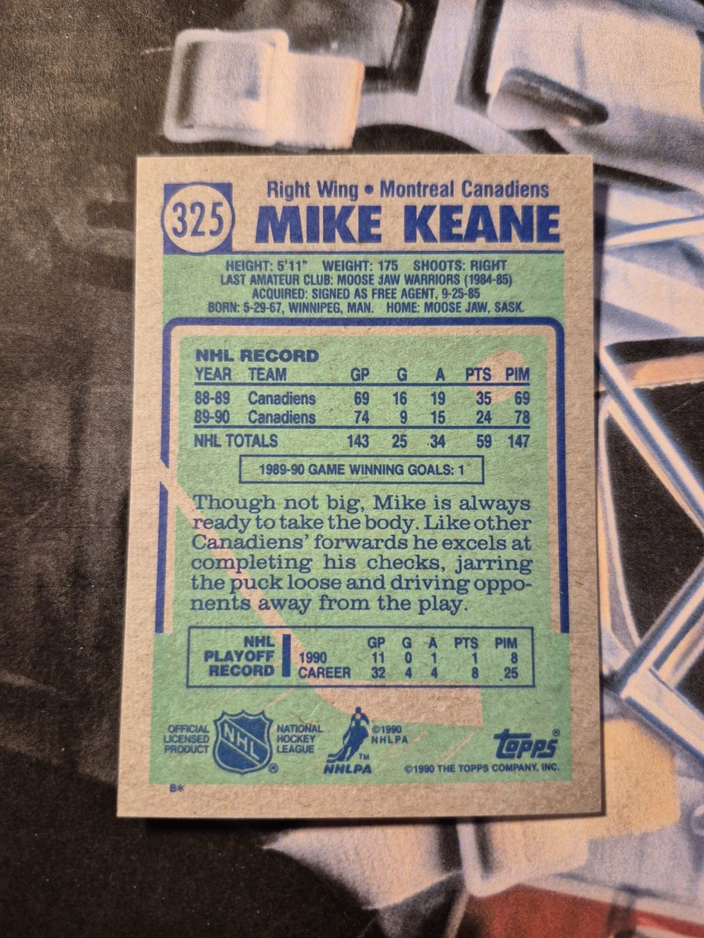 NHL Carte collezionabili: NHL Mike Keane Montreal Canadiens – Usato da Treiten venduto da Sauber73 1