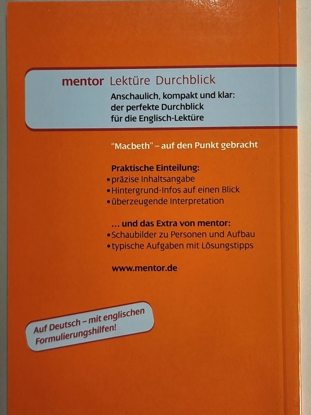 Libri: MACBETH SHAKESPEAR E/D Interpretation Inhalt Hintergrund – Nuovo (secondo la descrizione) da Dürnten venduto da Bachtelrider_ 3