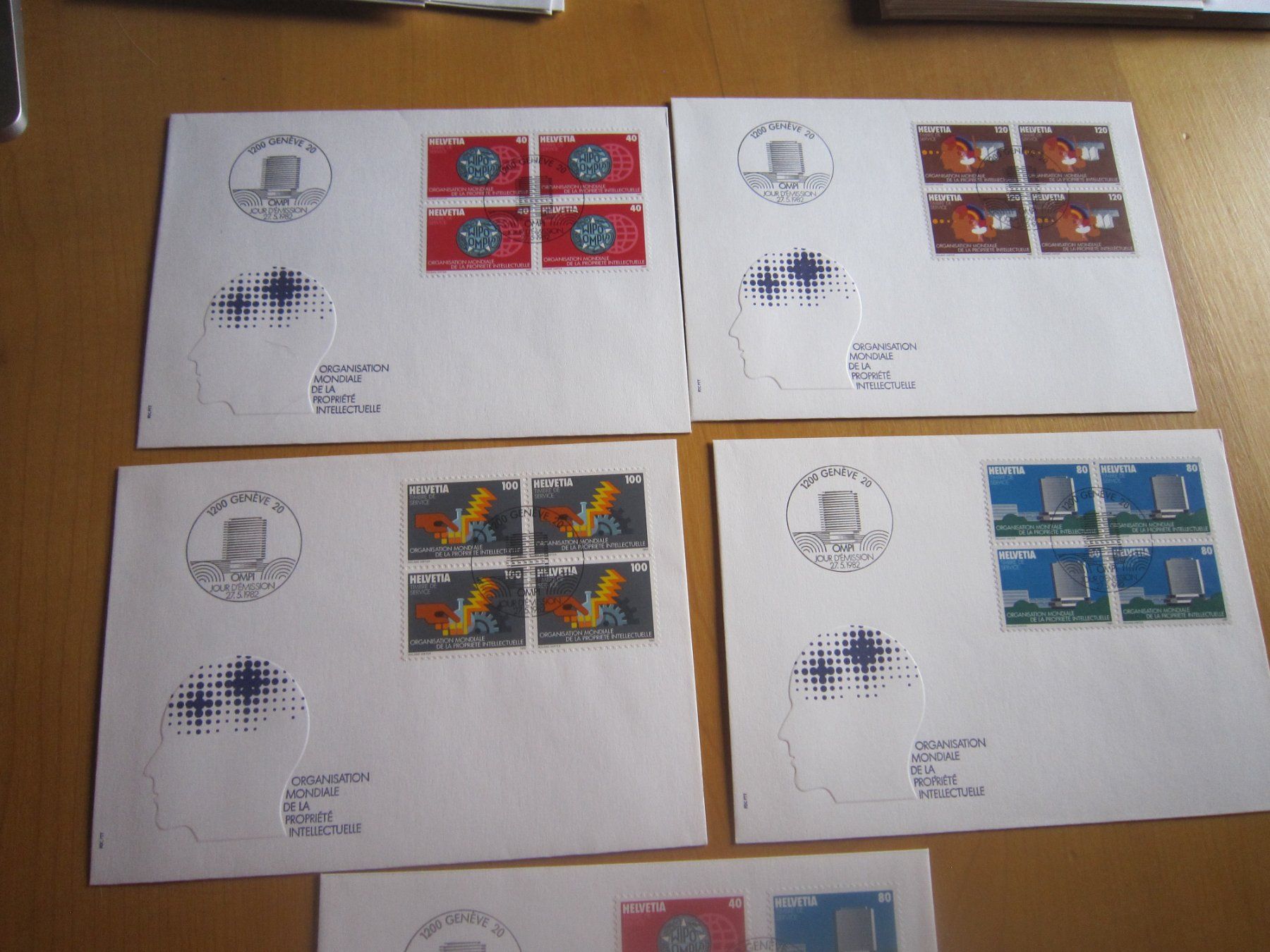 Alle Briefmarken: GA 1982 FDC Serie und 4er OMPI – Gebraucht aus Gordola von Polentaefung 2