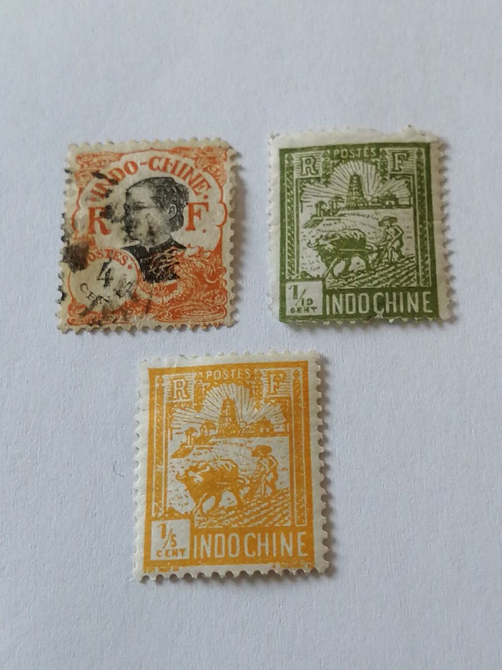 Alle Briefmarken: 3mal Indochina 1927 – Gebraucht aus Happerswil von tschergi