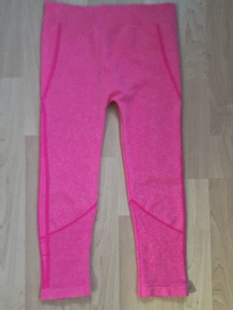 Damen 3/4 Tights Leggings Gr. XS Neon Pink Funktionswäsche