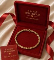 Kordelkette hohl 4,5 mm Armkette 19 cm - 333-8 Karat Gold
