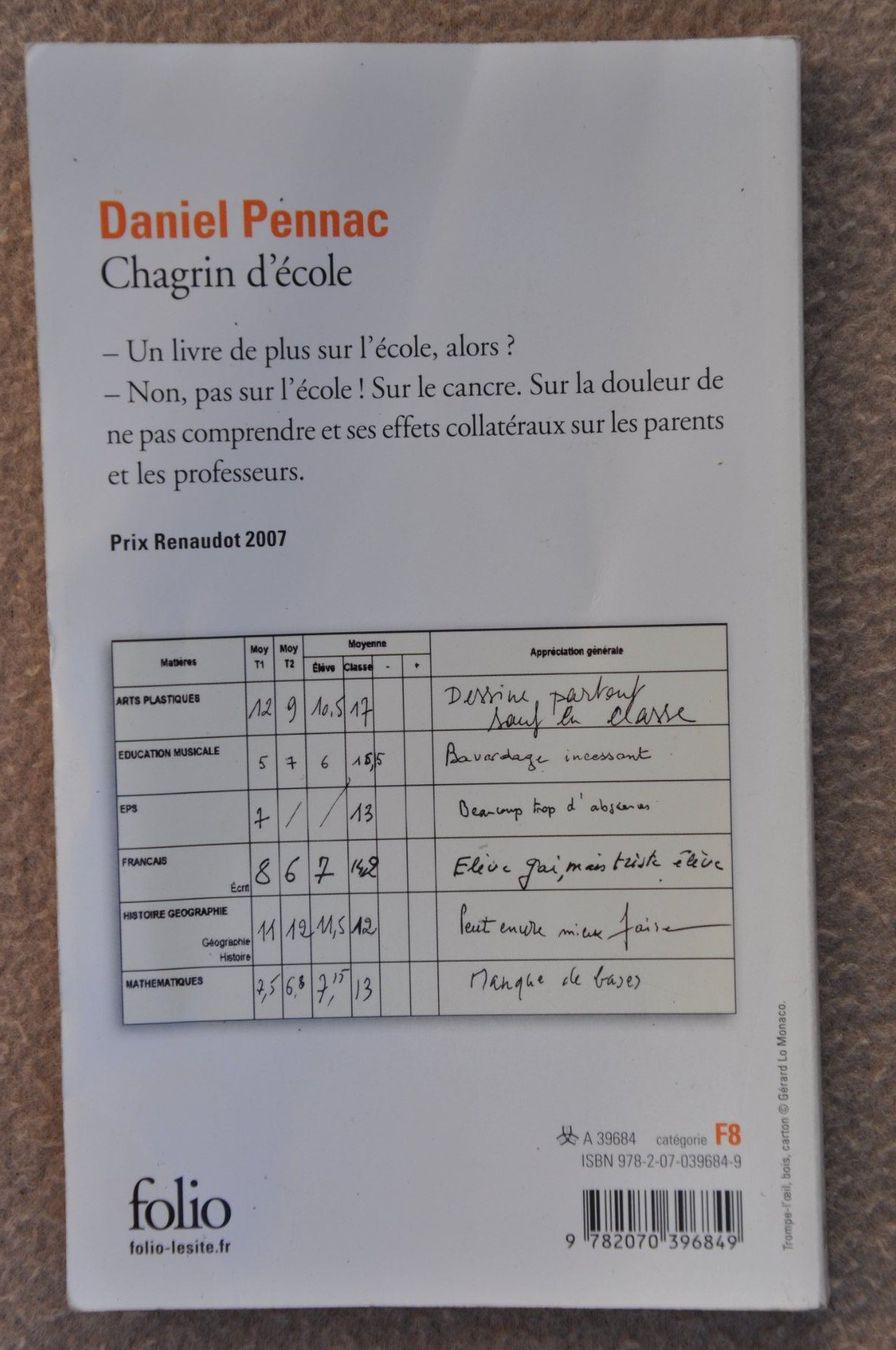 Livres: Chagrin d'école - Daniel Pennac – D'occasion à Fully par Minouchka 1