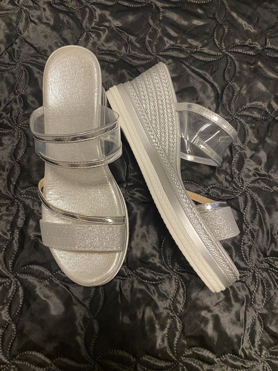Scarpe da donna: Damen Pantoletten Silber – Nuovo e nell'imballaggio originale da Regensdorf venduto da 118-Regensdorf 1