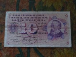 SUISSE  10  Francs  1970  (2148)  Billet
