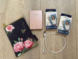 Canon Zoemini Mobiler Fotodrucker mit 100 Fotopapier 