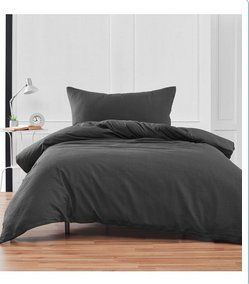 Bettwäsche: SEERSUCKER SET Anthrazit 160x210/65x100 – Neu und originalverpackt aus Oensingen von directshop24
