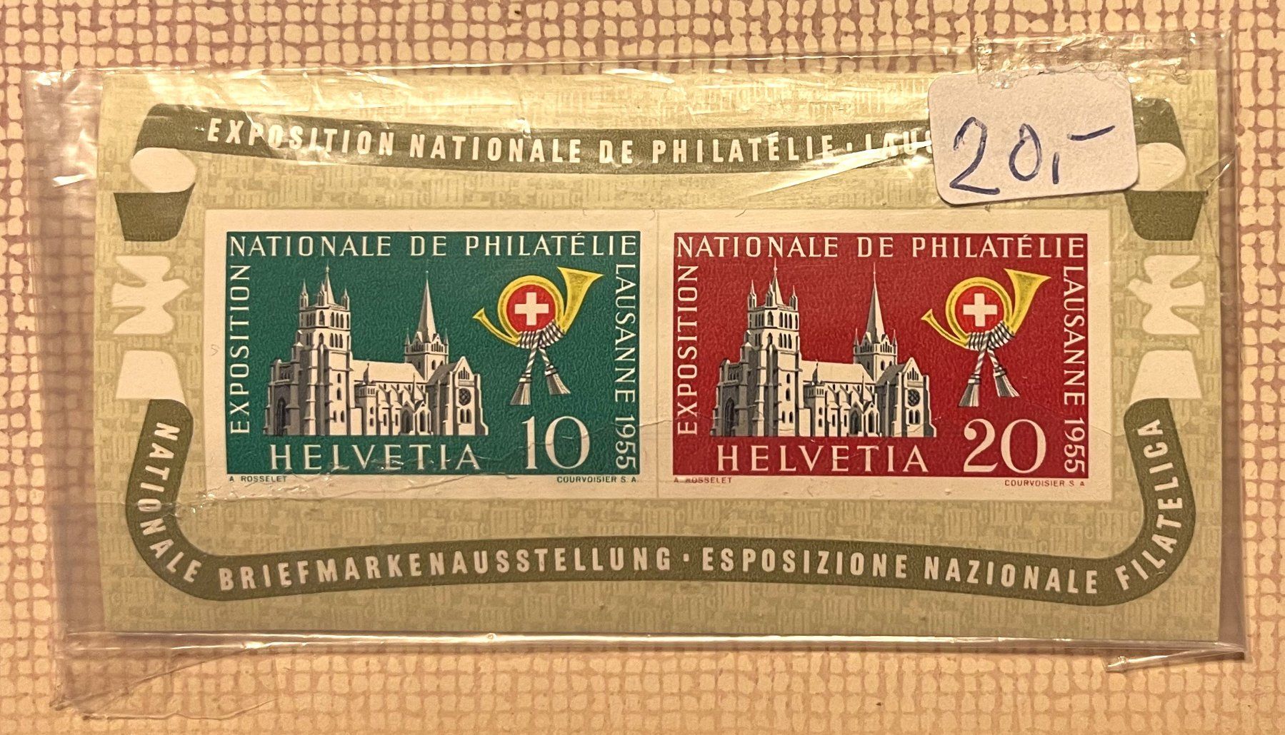 Alle Briefmarken: 1955, W35 Lausanner-Block ungebraucht – Neu und originalverpackt aus Oftringen von Vucki 1