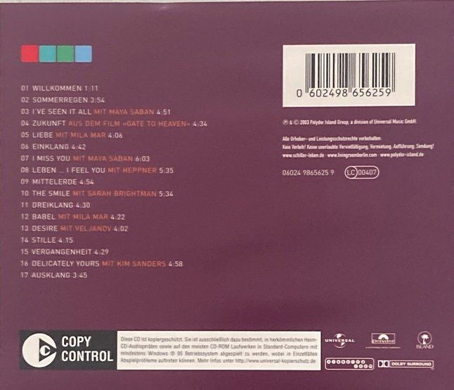 CD: Schiller – Leben – Usato da Grüningen venduto da azulgris 1