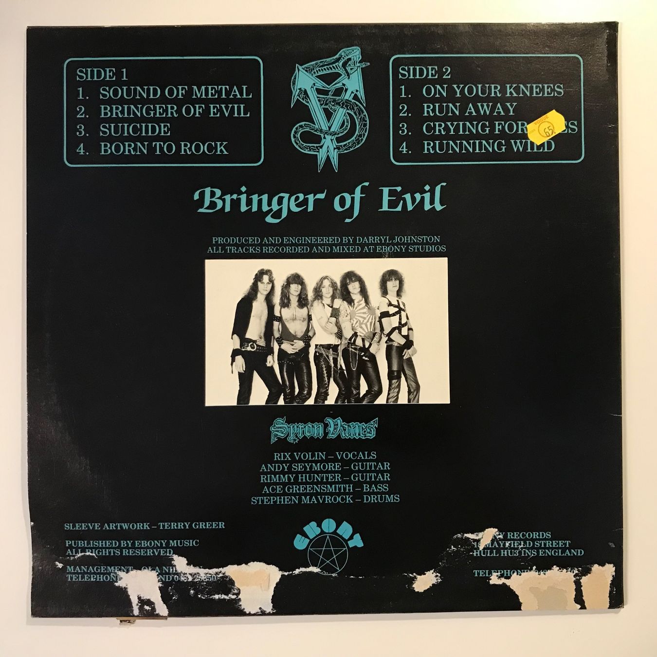 Schallplatten: Syron Vanes - Bringer Of Evil – Gebraucht aus Aesch BL von BlueMusicRecords 1