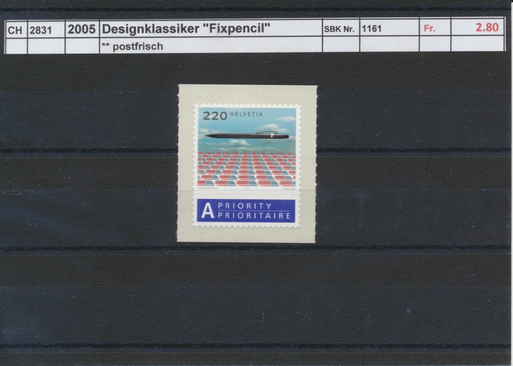 Tous les timbres: 2005 "Designklassiker - Fixpencil", ** postfrisch – Neuf (Voir description) à Winterthur par Zupogeru