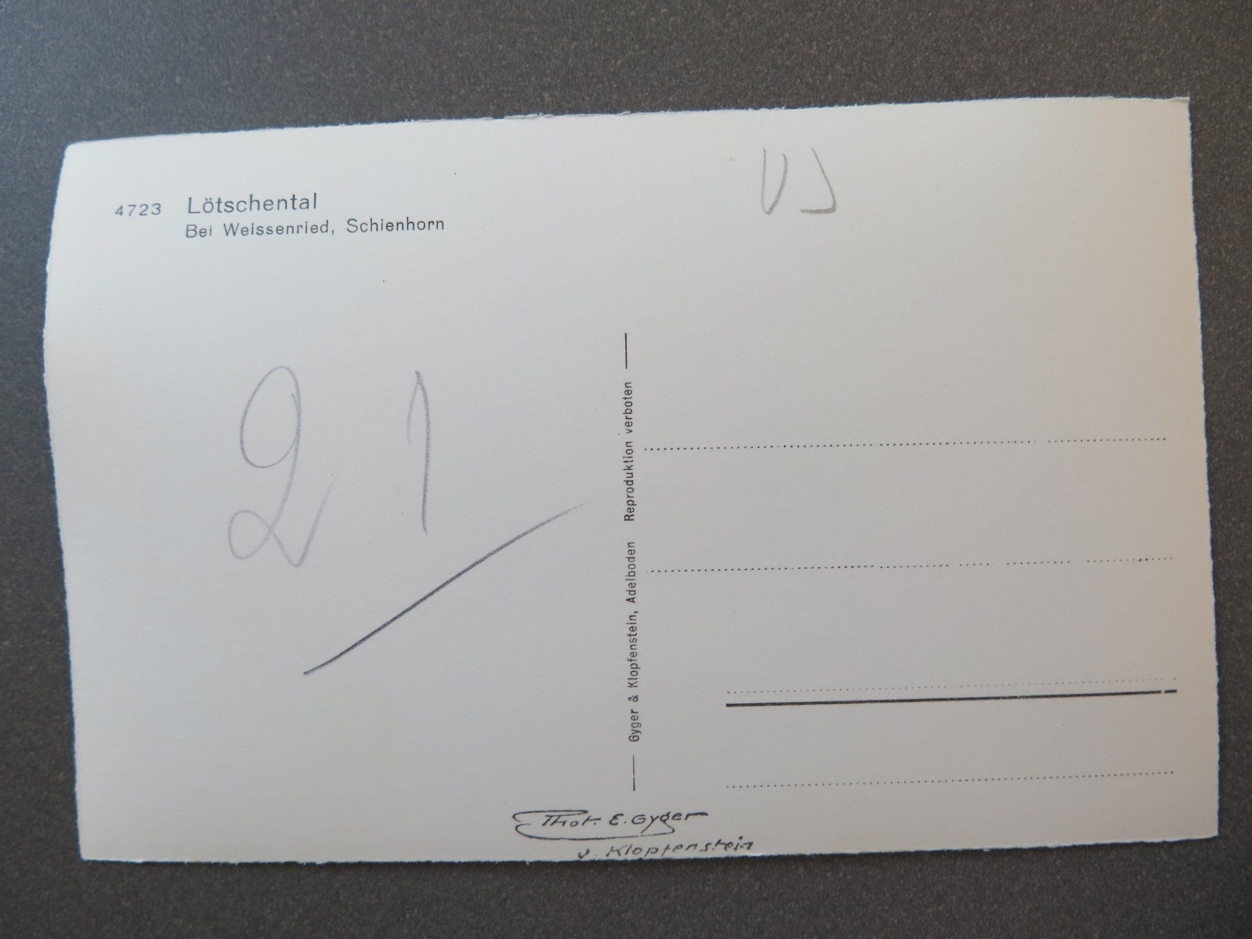 Cartoline postali: LÖTSCHENTAL - BEI WEISSENRIED – Usato da Wittenbach venduto da lipasal 1