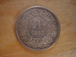 (C1) 1/2 Franken 1850 SS-VZ